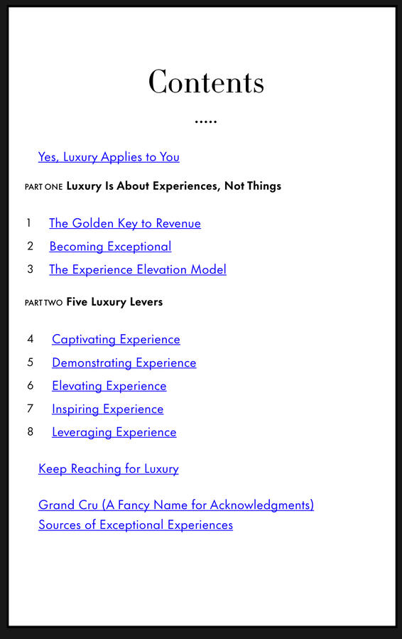 Fully linked and styled Table of Contents