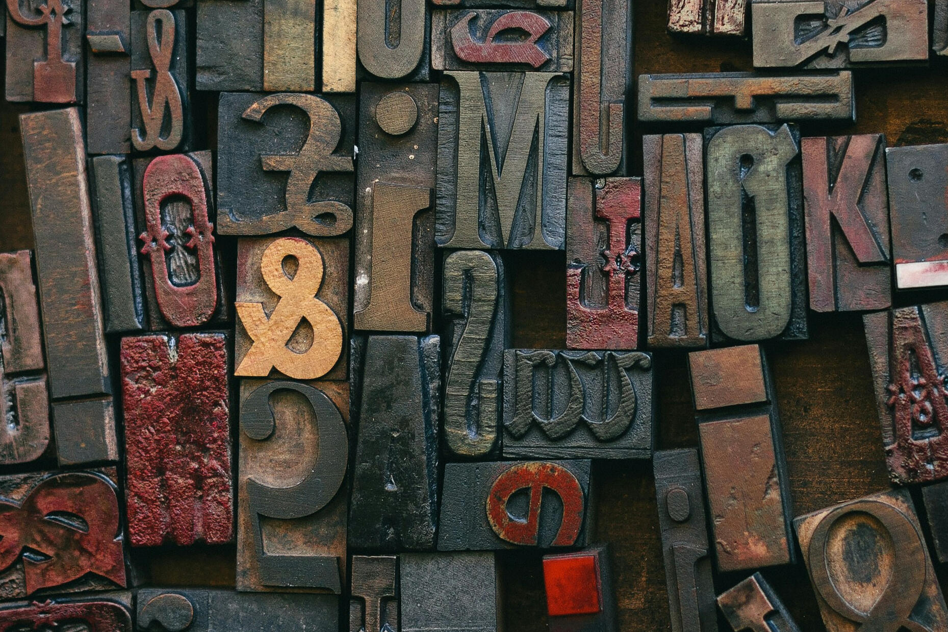 close up a printing press letters